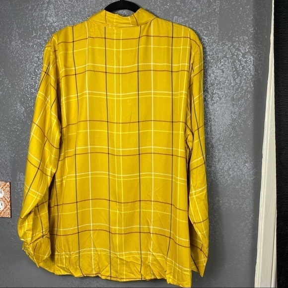 Sanctuary PLAID BOYFRIEND SHIRT yellow pockets - Picture 12 of 12